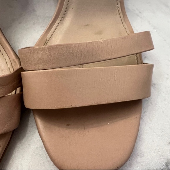 Nude leather block heeled sandals size EUR 7 Massimo Dutti - Picture 5 of 7